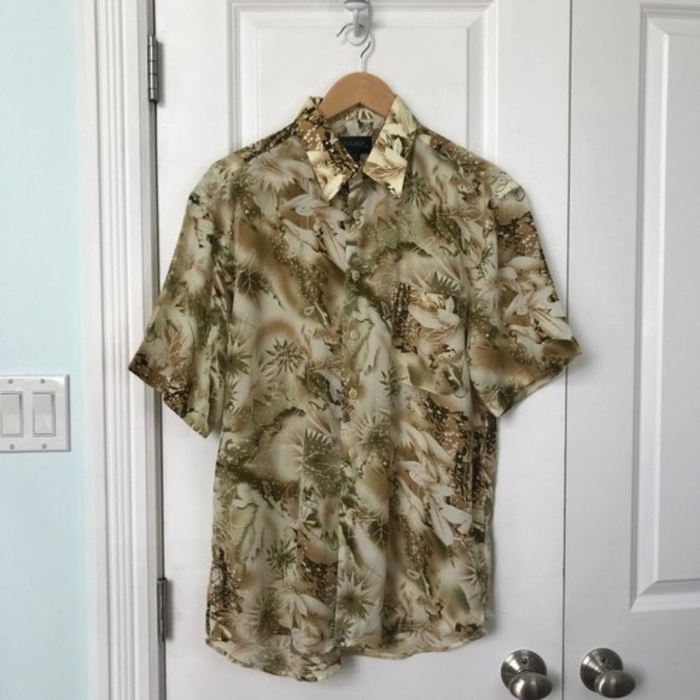 Vintage Passage Mens Hawaiian Dad Short Sleeve Button Up Shirt - Picture 3 of 11